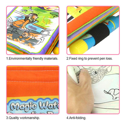Libros de dibujo mágico Wholethings, libros de tela para dibujar con agua (6,6 cm x 21 cm)