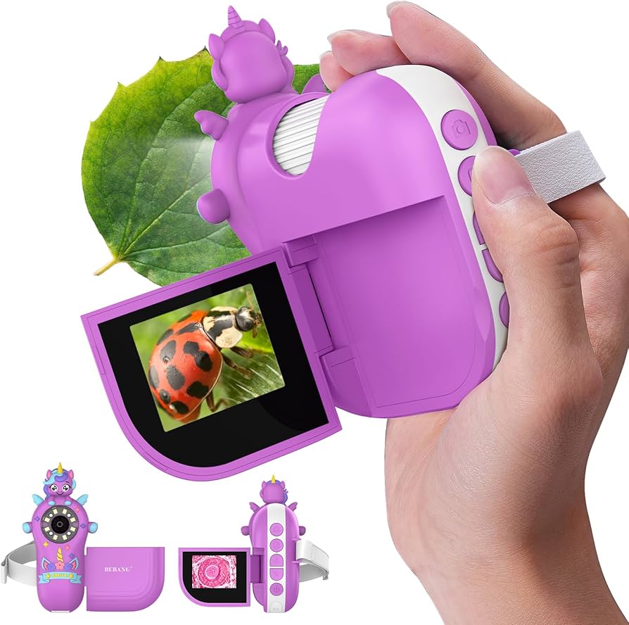 Microscopio digital para niños, miniscopio de mano, pantalla 4K de 2.0" pulgadas, recargable, 1000X