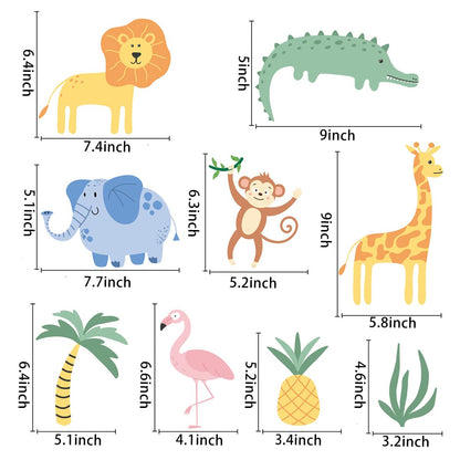 Adhesivos de pared de animales, lindas calcomanías de pared de safari