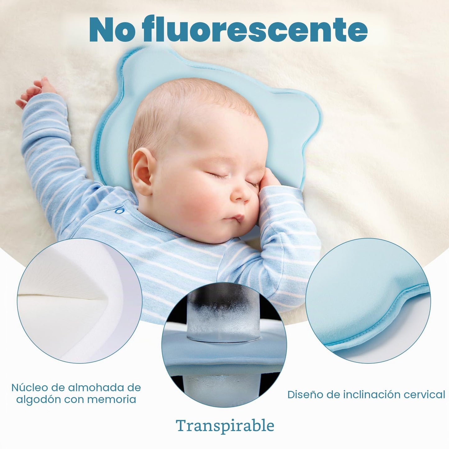 Almohada de espuma viscoelástica para bebé
