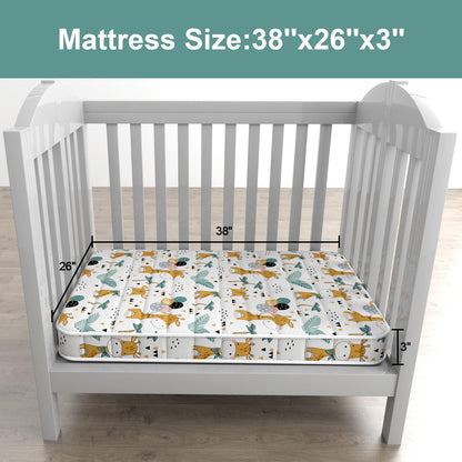 Moonlightfamily colchón para minicuna de 7,6 cm (38 x 26 pulgadas)