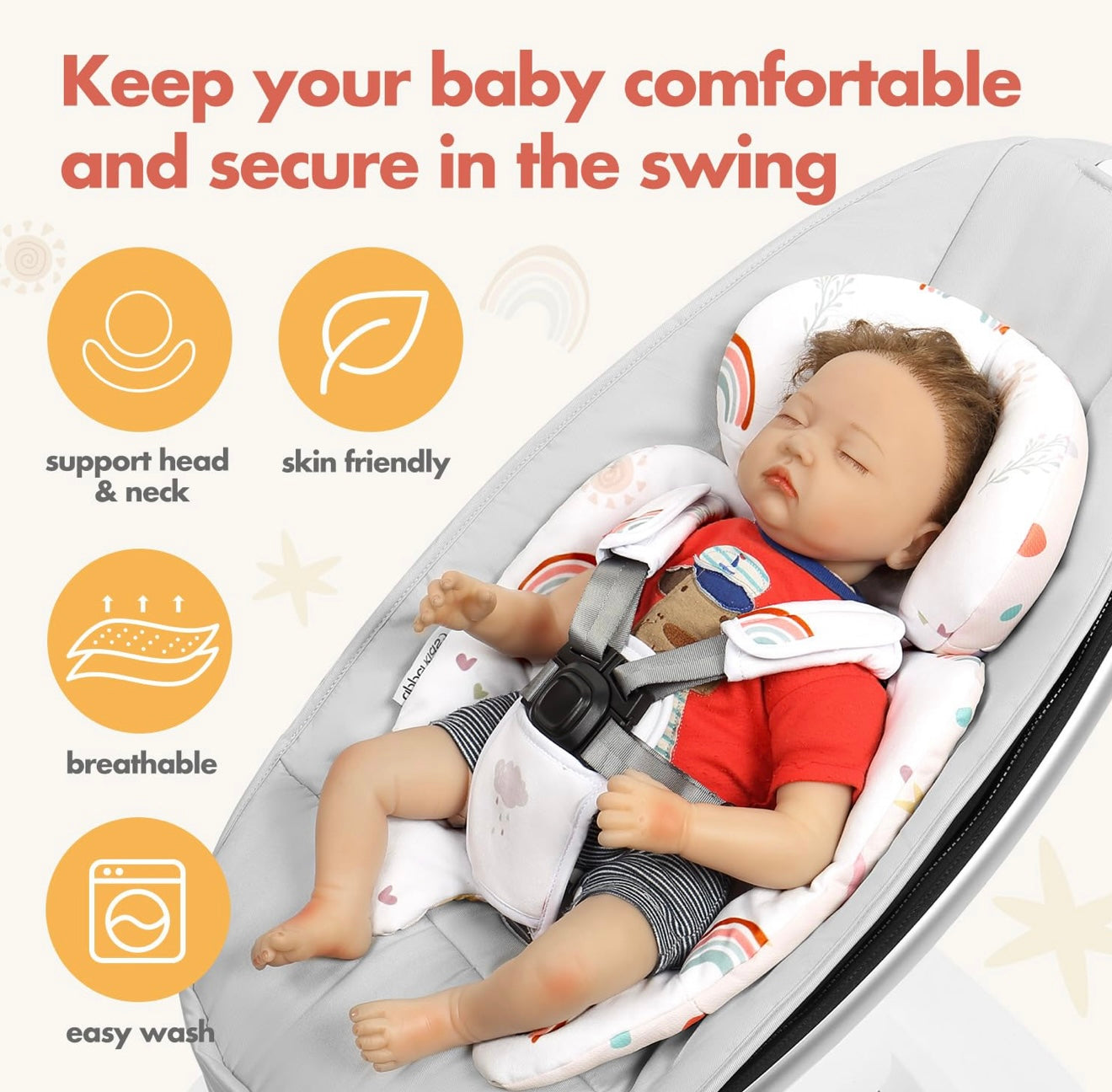 Inserto para bebé Mamaroo compatible con los columpios Mamaroo y RockaRoo de 4moms