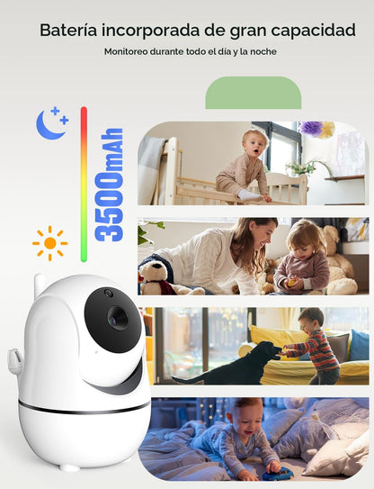 GoodBaby Monitor de bebé de 5 pulgadas con cámara y audio, sin WiFi, batería de 30 horas