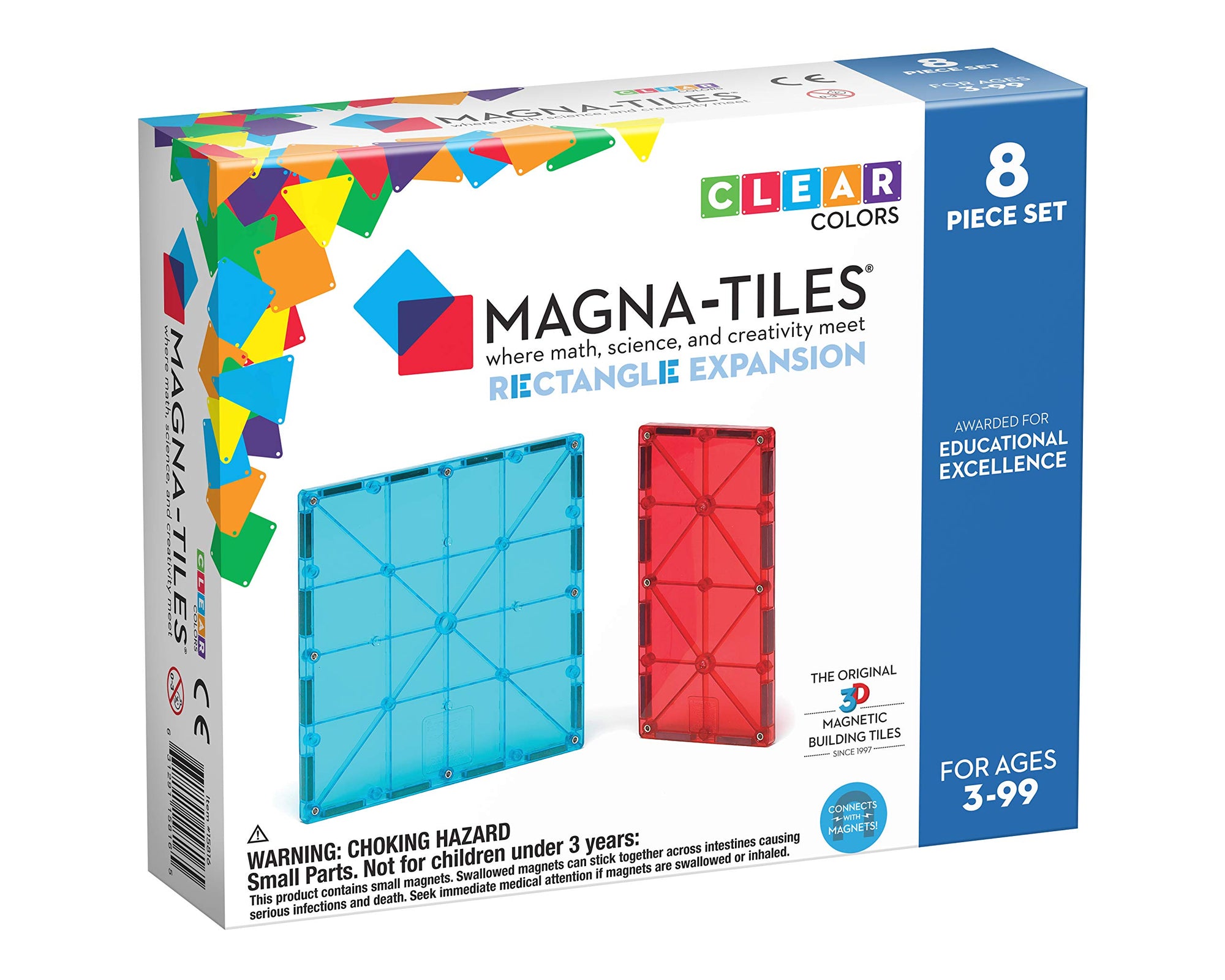 8 piezas rectangulares, set de expansión de Magna-Tiles