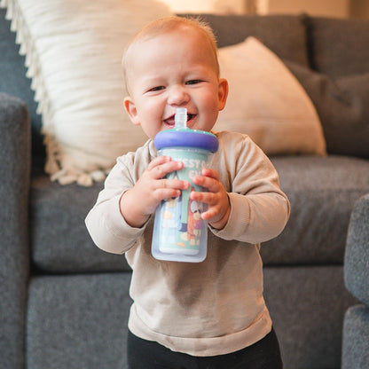 The First Years - Taza aislante con pajita Bluey, 9 onzas - 2 unidades - Edades de 9 meses en adelante
