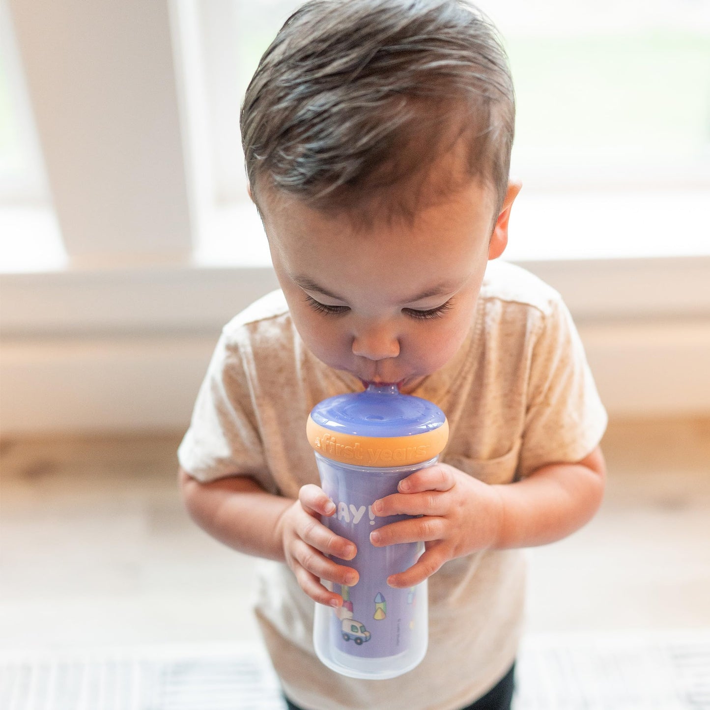 The First Years - Taza aislante con pajita Bluey, 9 onzas - 2 unidades - Edades de 9 meses en adelante