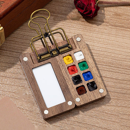 Juego de acuarelas portátil, juego de acuarelas pequeñas, caja de pintura de 15 cuadrículas