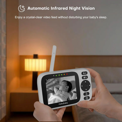 HelloBaby Monitor sin WiFi Video Baby Monitor con cámara y audio - Pantalla de 3.2 pulgadas