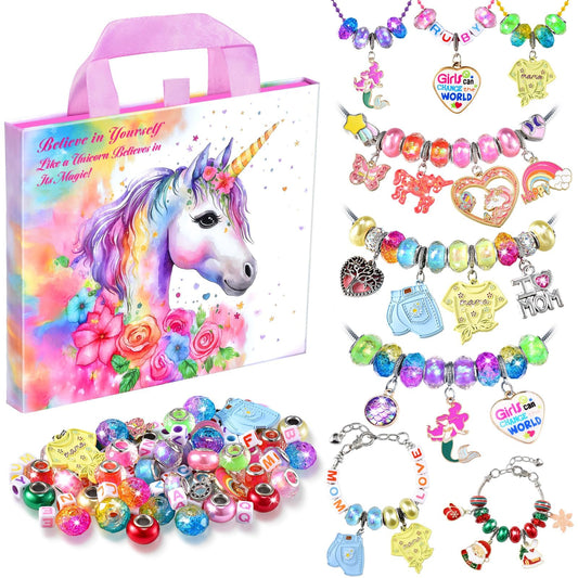 Kit para hacer pulseras con dijes - Joyería de unicornio