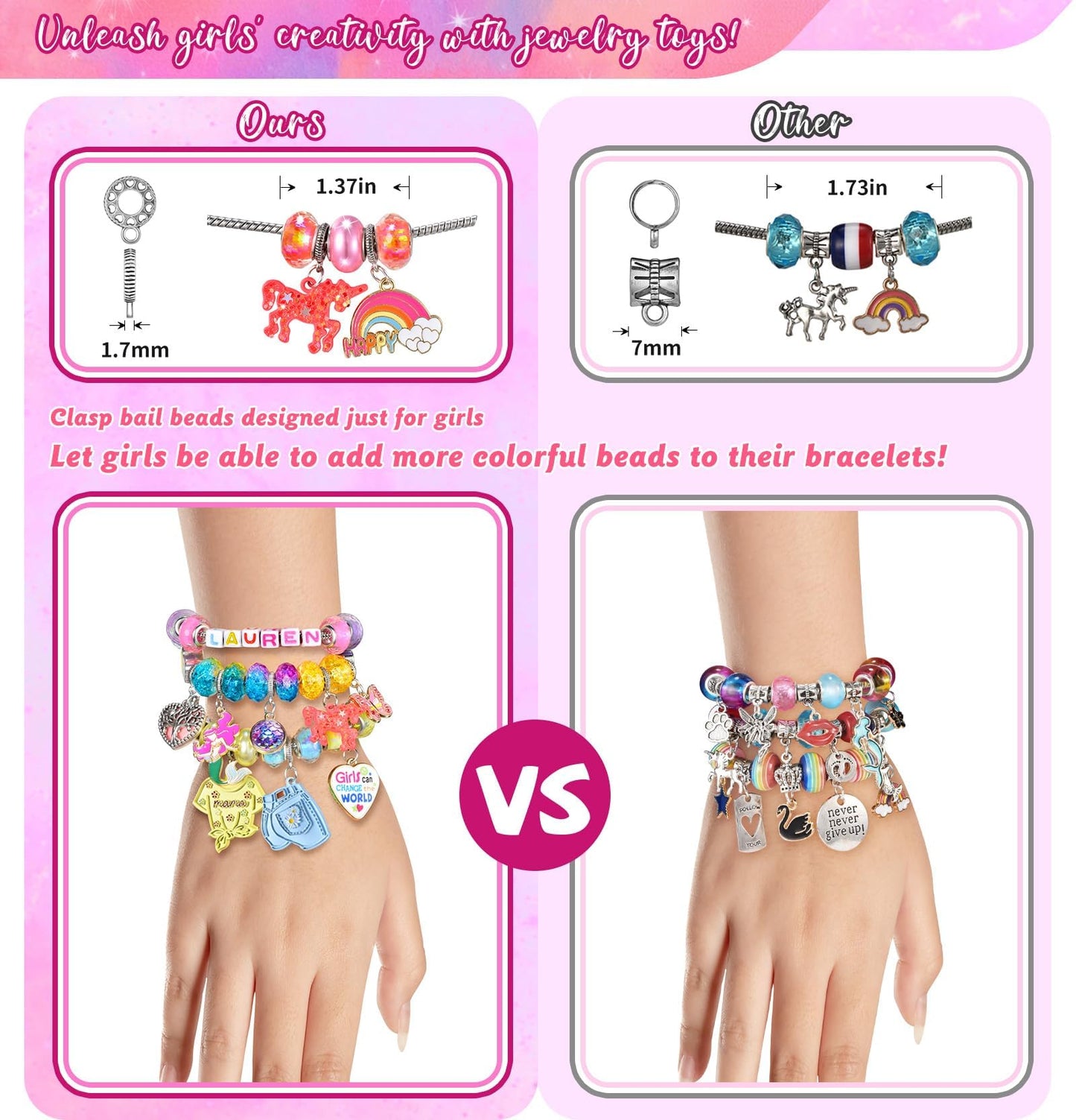 Kit para hacer pulseras con dijes - Joyería de unicornio