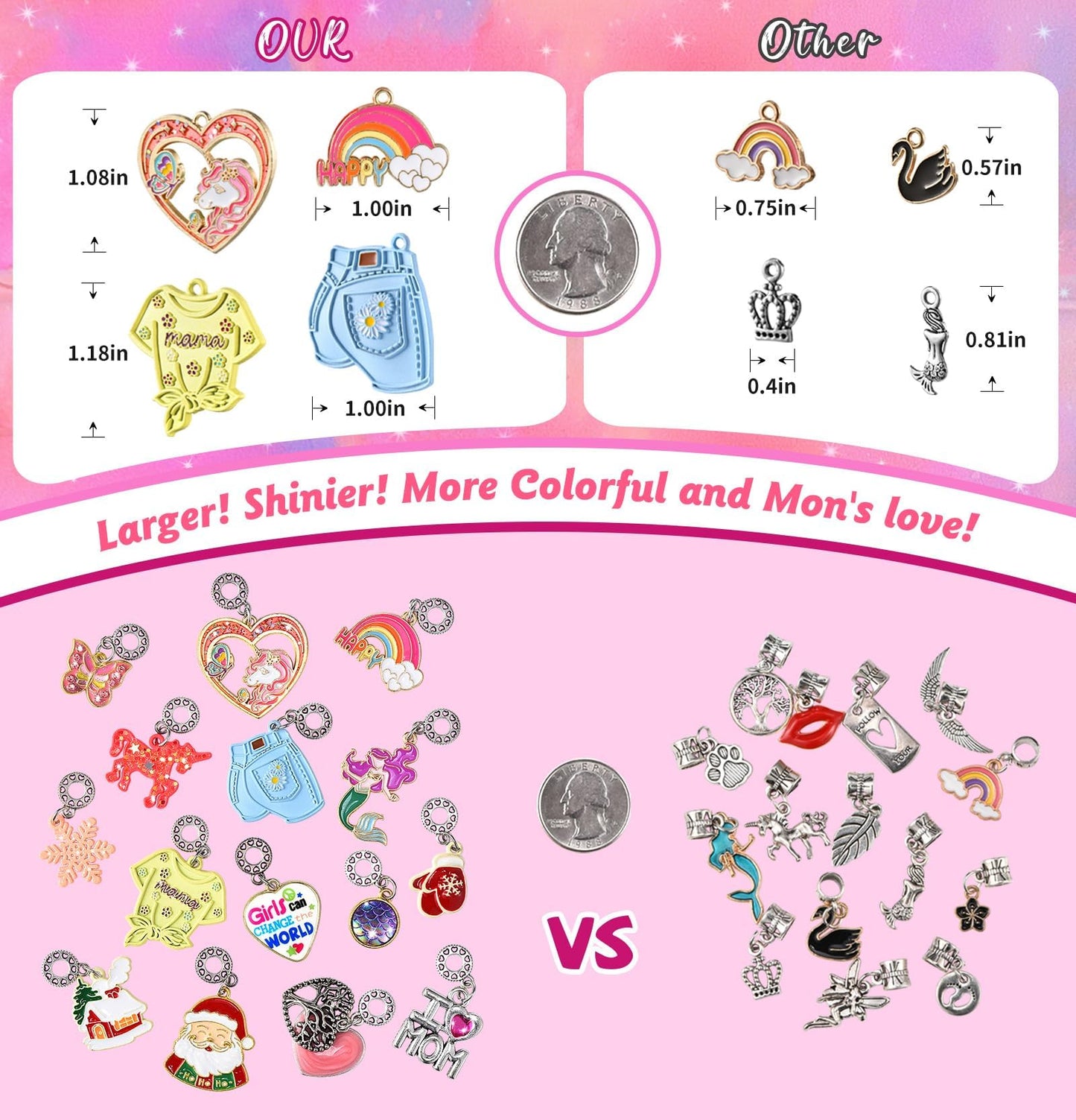 Kit para hacer pulseras con dijes - Joyería de unicornio