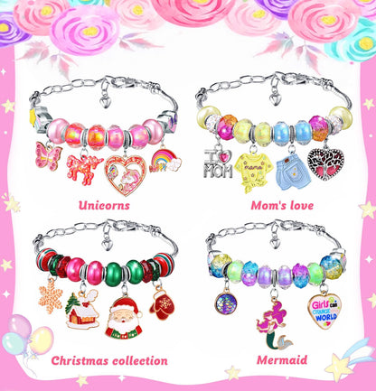 Kit para hacer pulseras con dijes - Joyería de unicornio