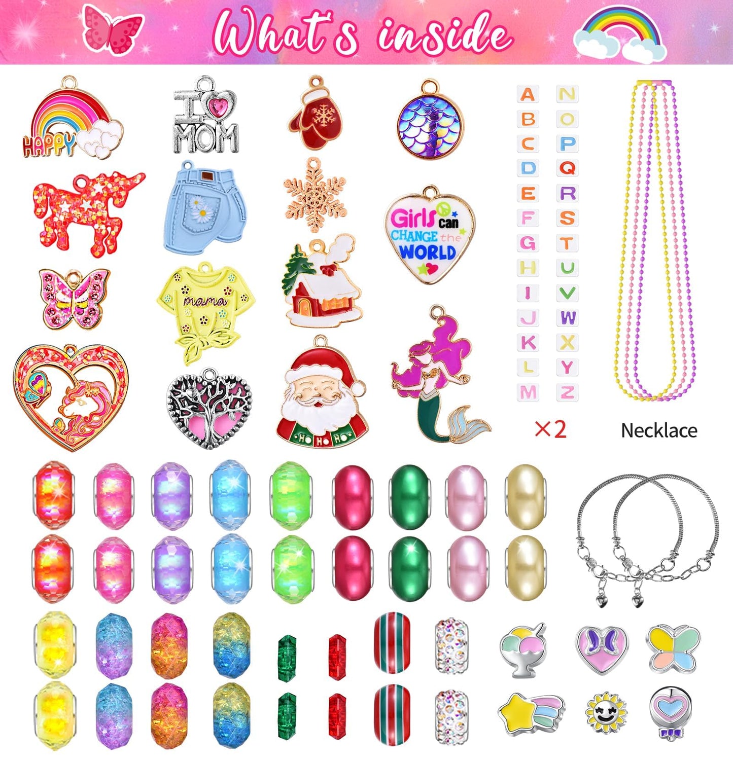 Kit para hacer pulseras con dijes - Joyería de unicornio