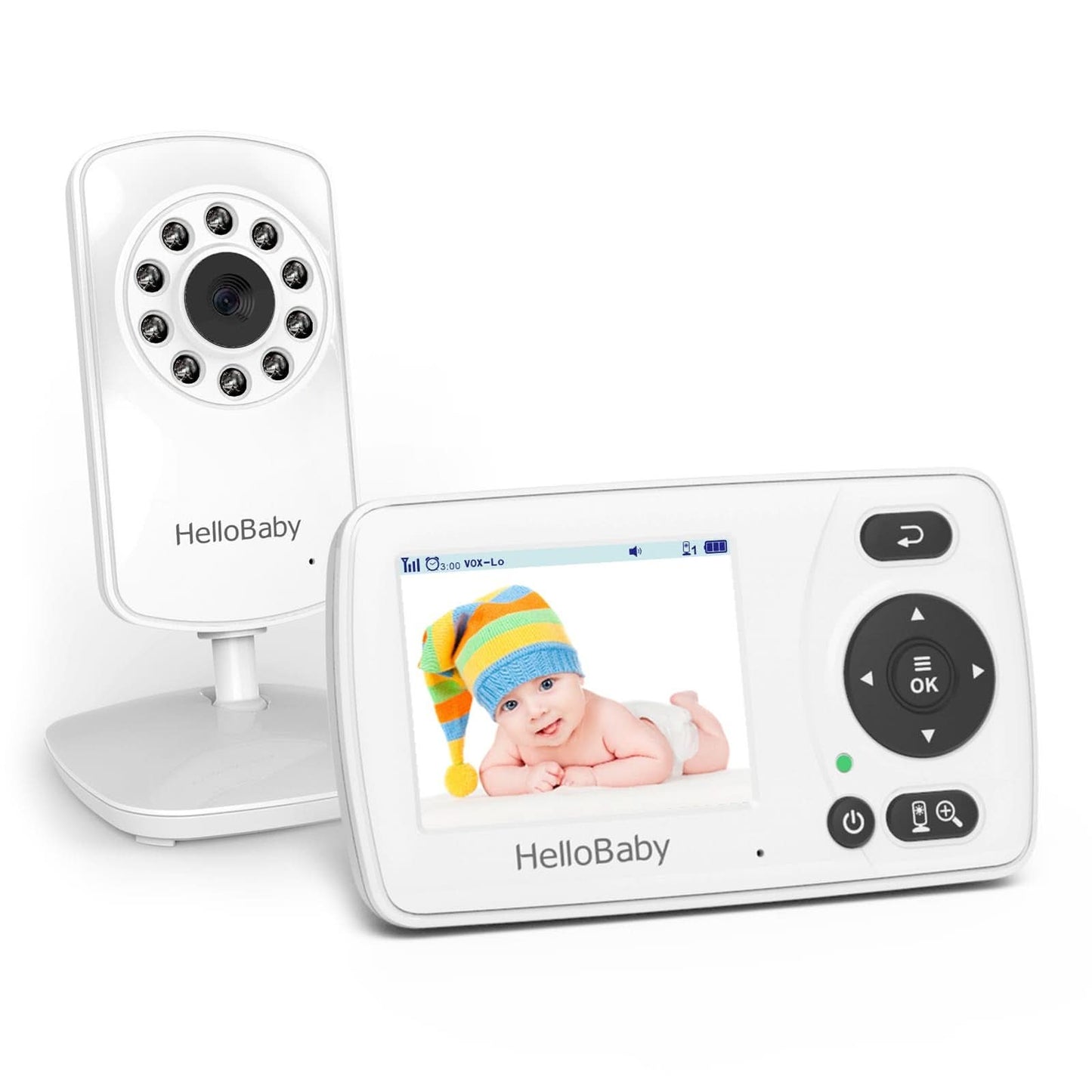 Hellobaby HB30 Monitor de bebé de video con cámara digital y audio, sin WiFi sin aplicación