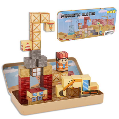 Juego de bloques de construcción magnéticos para niños pequeños – 35 piezas