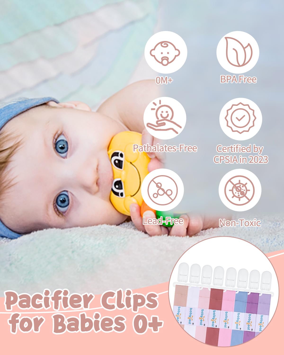 babygoal Clips para Chupete de Bebé Paquete de 8