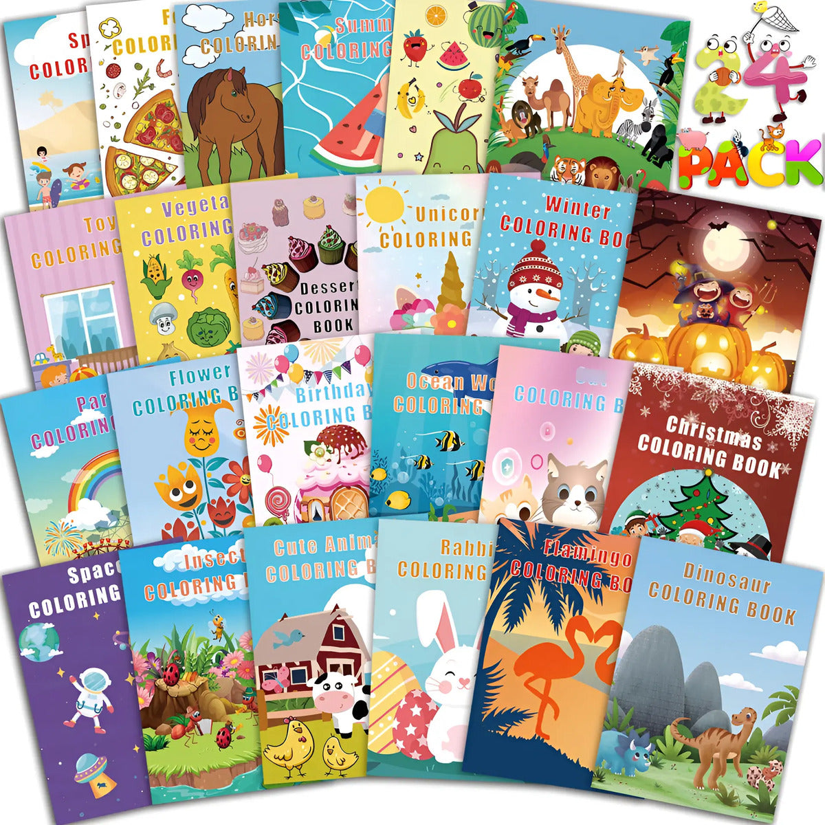 Paquete De 24 Libros Para Colorear Para Niños