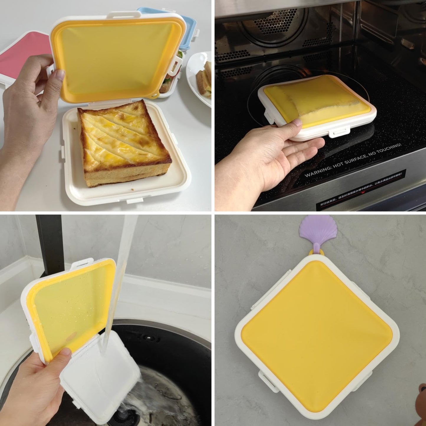 LIANZHENMU Caja De Almacenamiento De Sándwich en color CELESTE