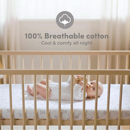 Juego de 2 sábanas bajeras de algodón para cuna