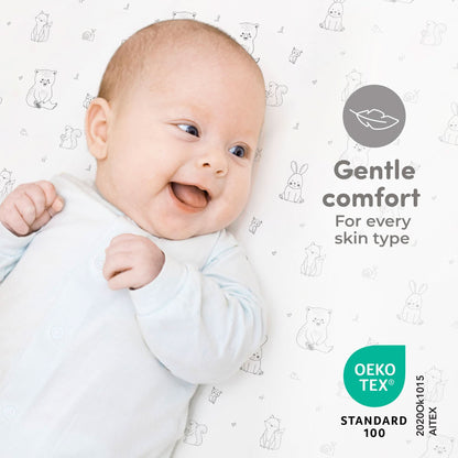 Juego de 2 sábanas bajeras de algodón para cuna