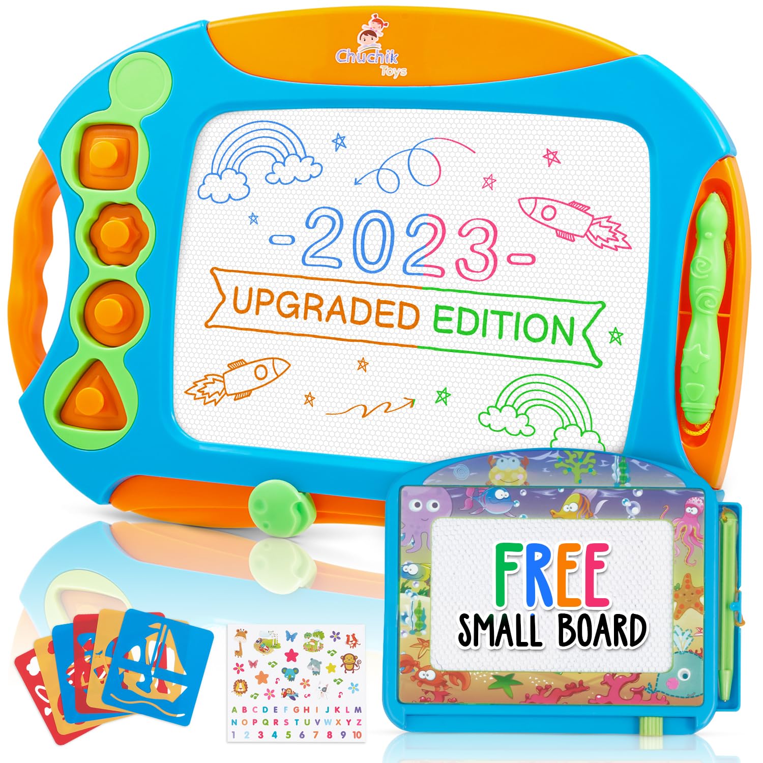 Juguetes Chuchik: la mejor pizarra magnética para niños pequeños. Grande, 15.7"