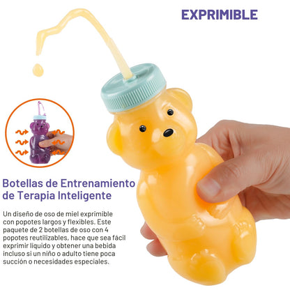 Honey Bear - Vasos de pajita, botella de oso de jugo