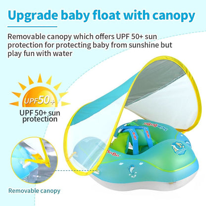 Flotador inflable de piscina para niños con protección solar UPF50+ durante más de 3 meses, talla L