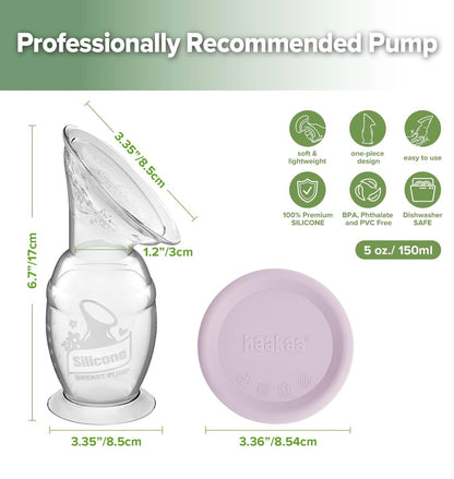 Extractor de leche manual Haakaa y tapa de silicona, 5oz