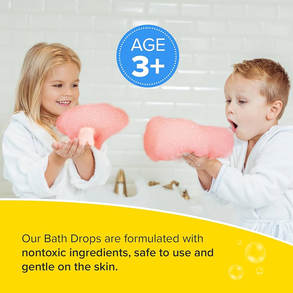 Kids Made - Tabletas modernas de color de baño para niños, 150 gotas de baño no tóxicas para niños pequeños
