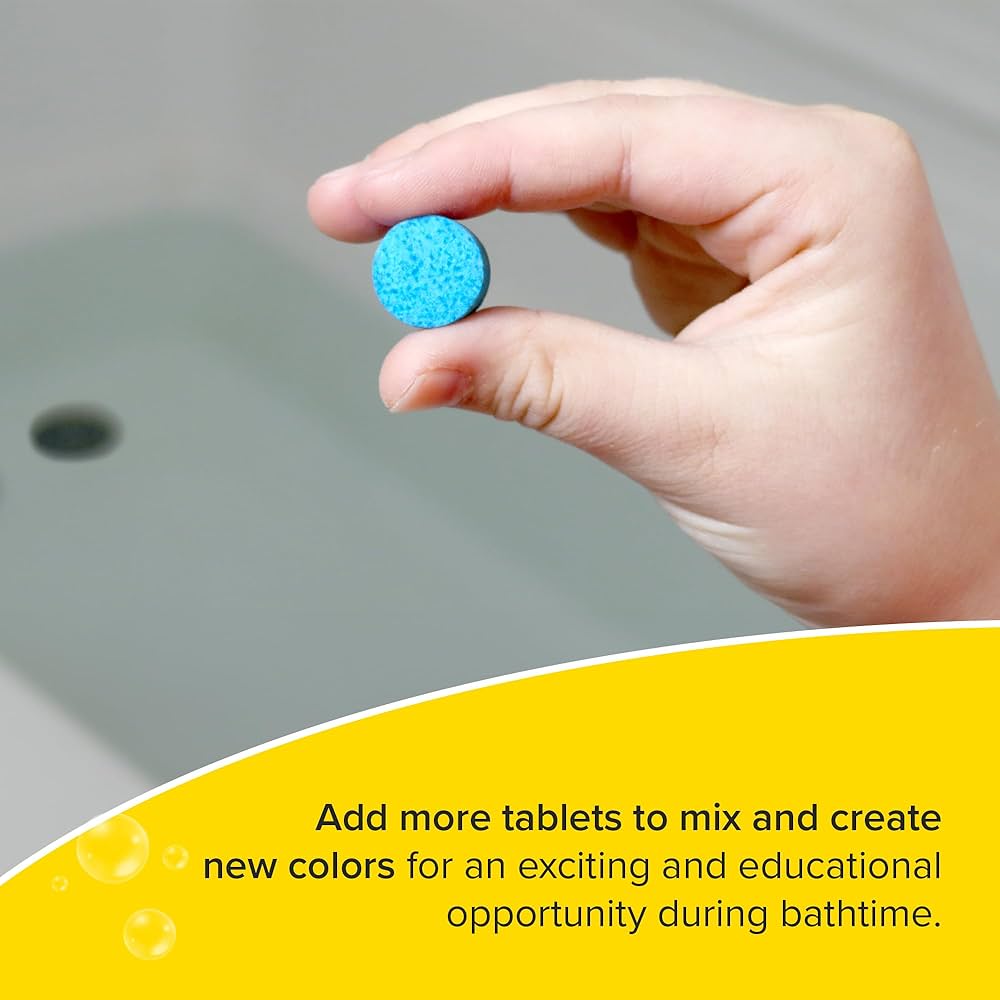 Kids Made - Tabletas modernas de color de baño para niños, 150 gotas de baño no tóxicas para niños pequeños