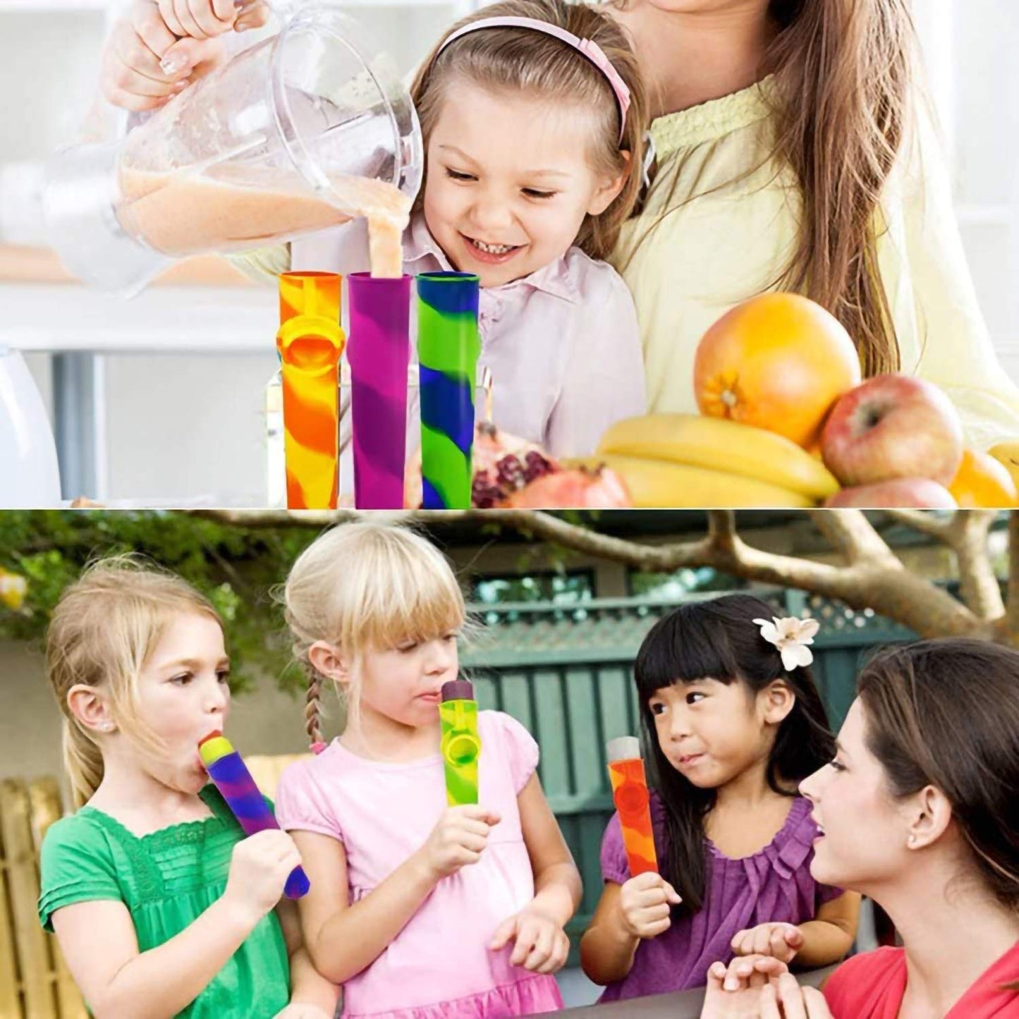 Juego de moldes de silicona para paletas Bangp, 6 moldes para paletas heladas