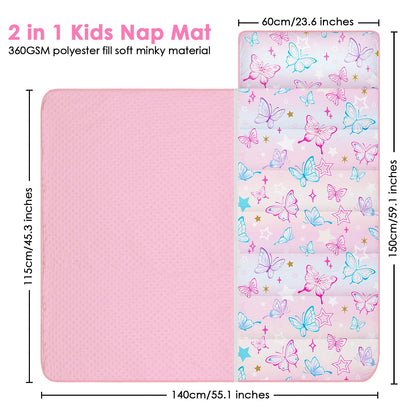 Tapete para siesta para niños con almohada y manta