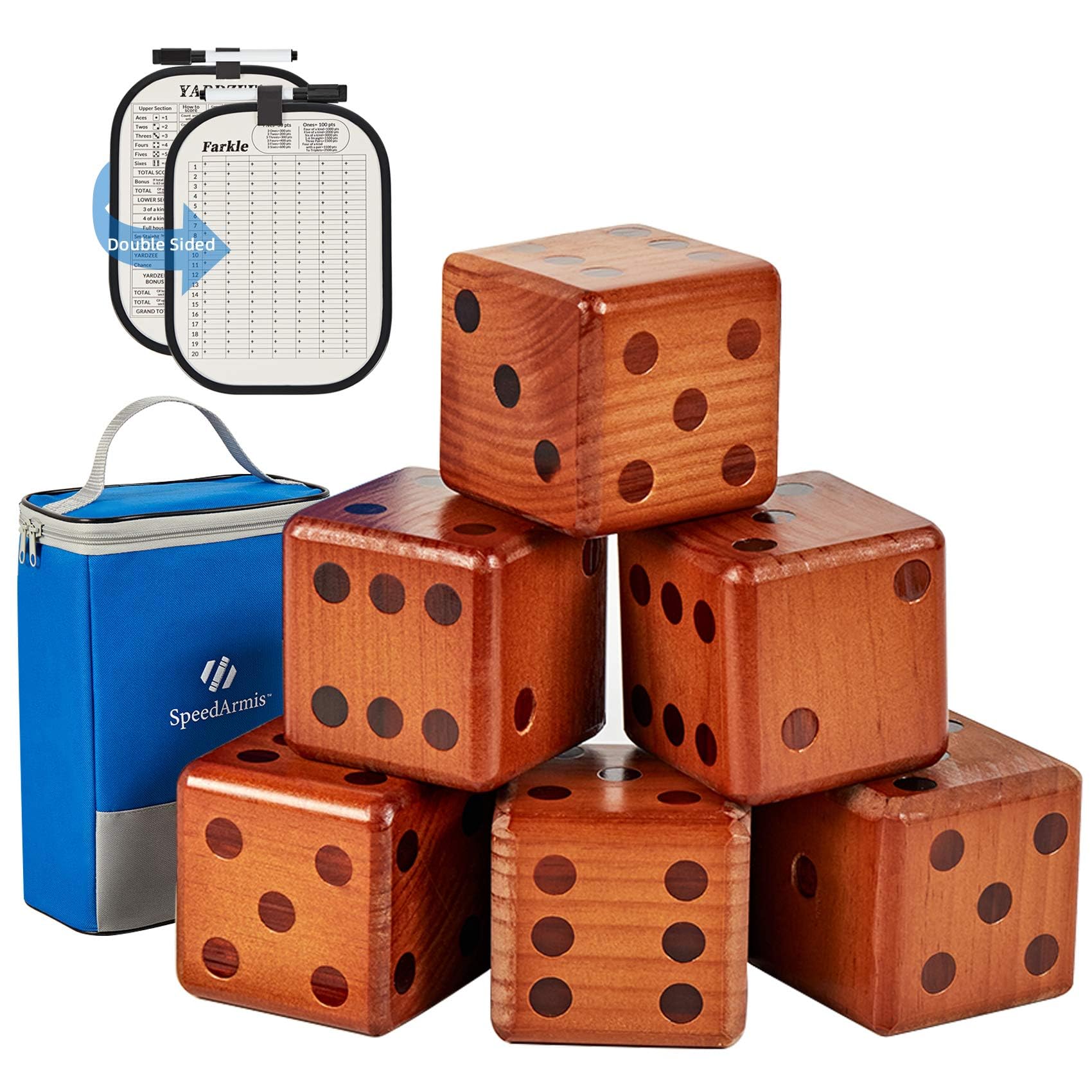 Juego de dados gigantes de madera para patio, juego grande de yatzee de césped