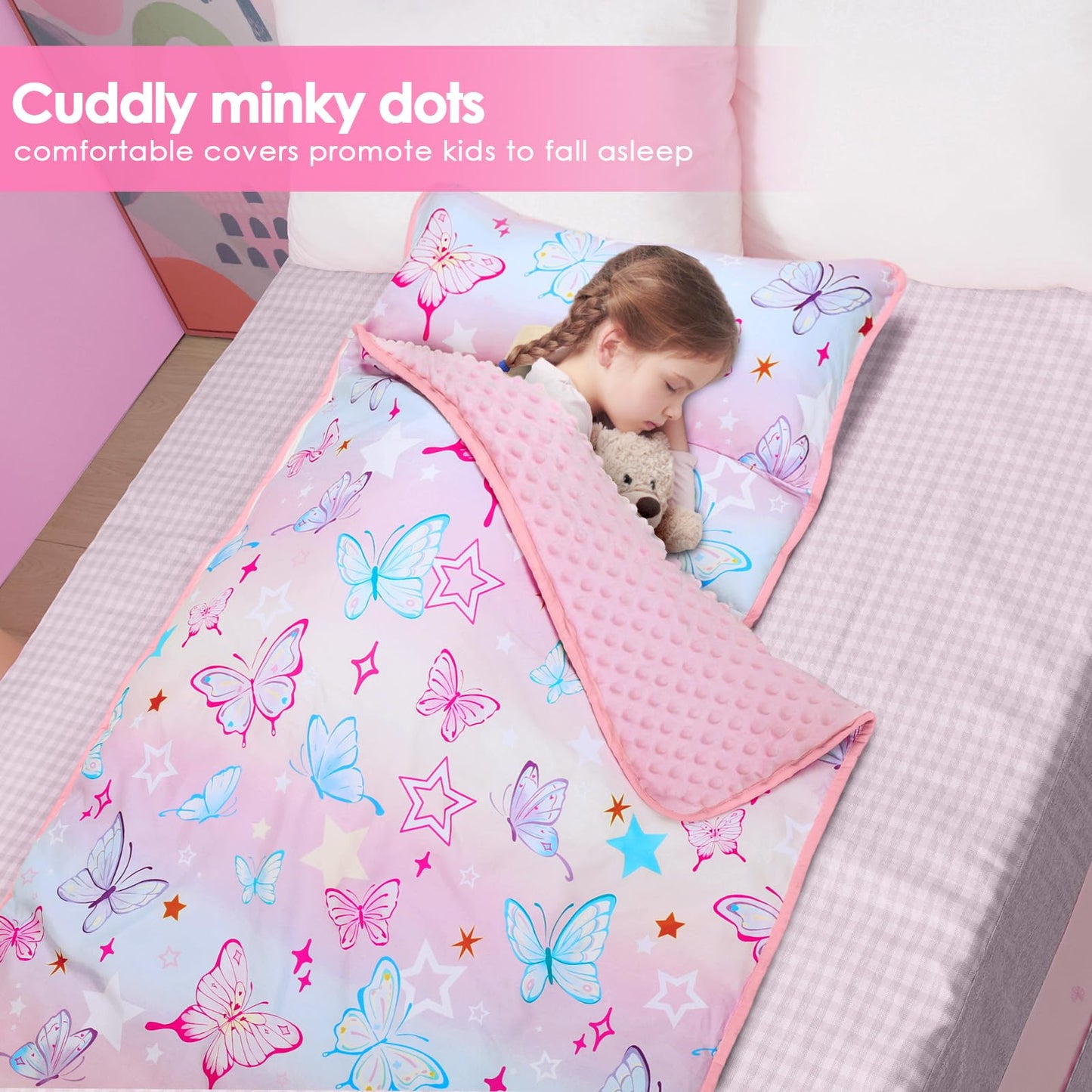 Tapete para siesta para niños con almohada y manta