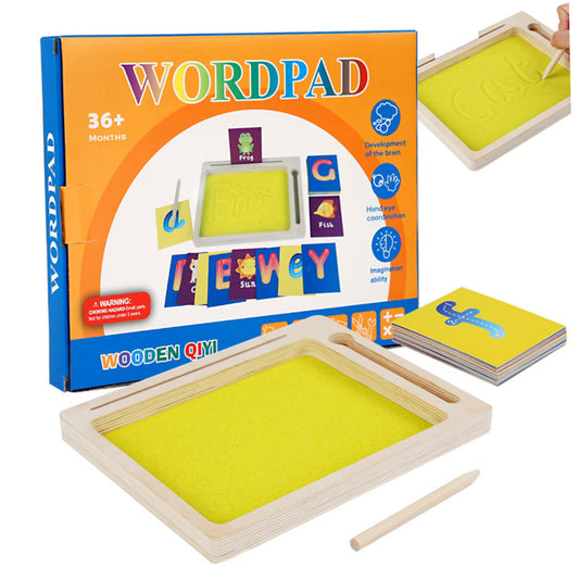 Letras sensoriales, bandeja de arena para niños 3+
