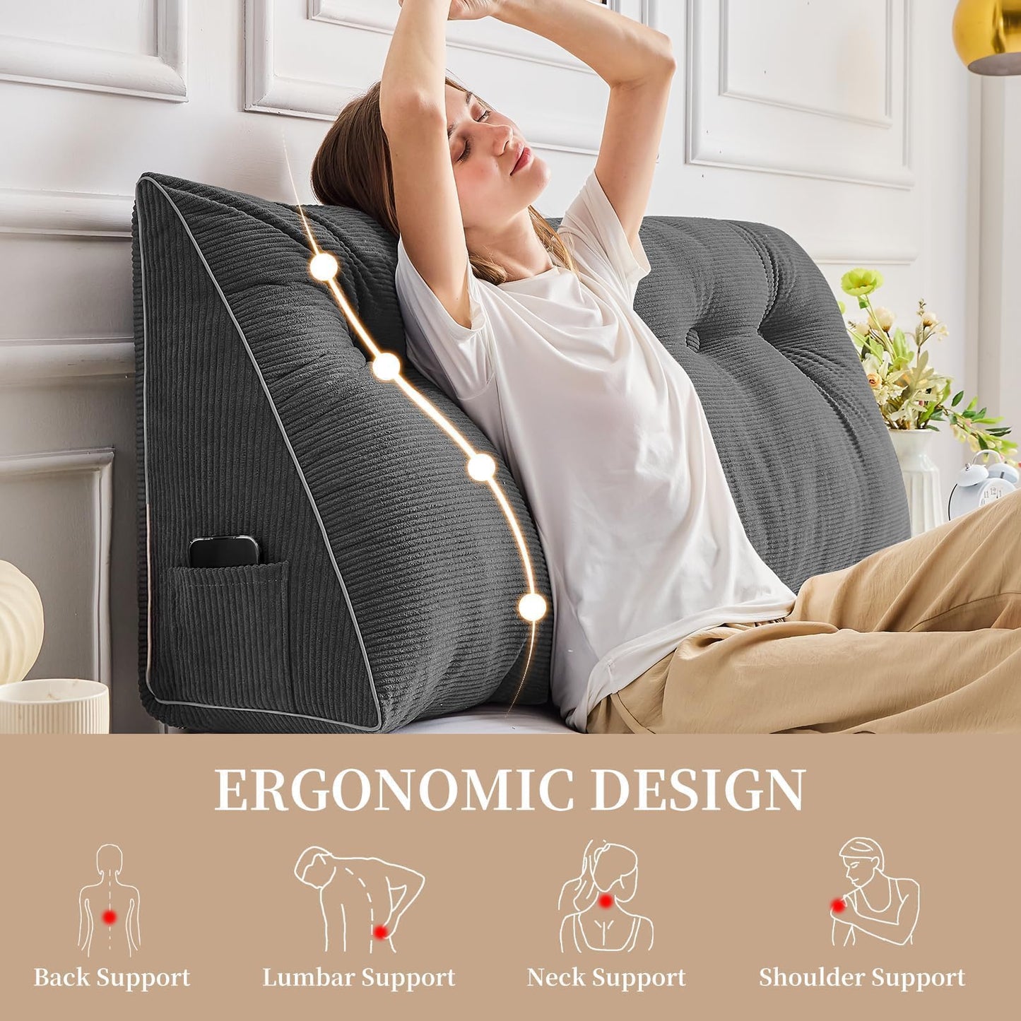 Almohada grande para cabecero