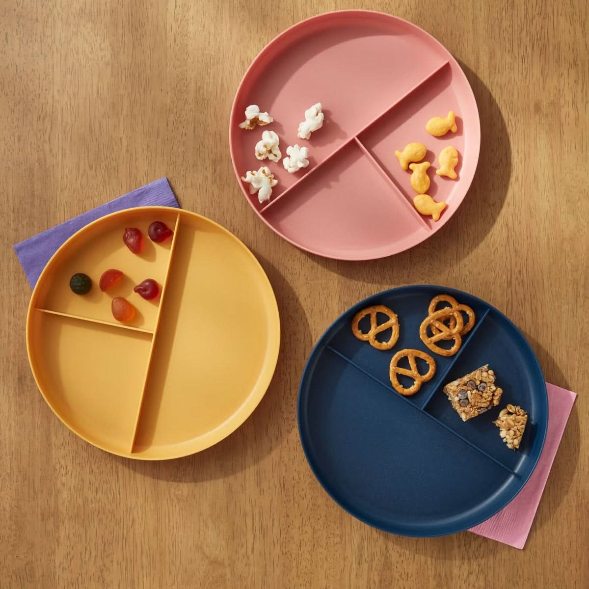 6 Platos de plástico con divisiones para niños - Pillowfort