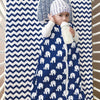 Saco de dormir BaeBae Goods Navy Elephants, 6-12 meses