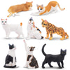 Toymany 8 figuras de gato realistas, juego de figuras de gato educativas