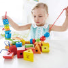 Hape Formas de cuerda | Juego clásico de apilamiento de bloques de madera de 32 piezas