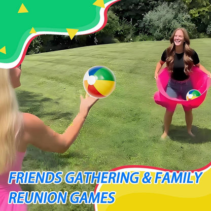 Juego de pantalones de abuela para patio, juegos al aire libre para adultos, con 10 bolas inflables y 2 bombas de aire