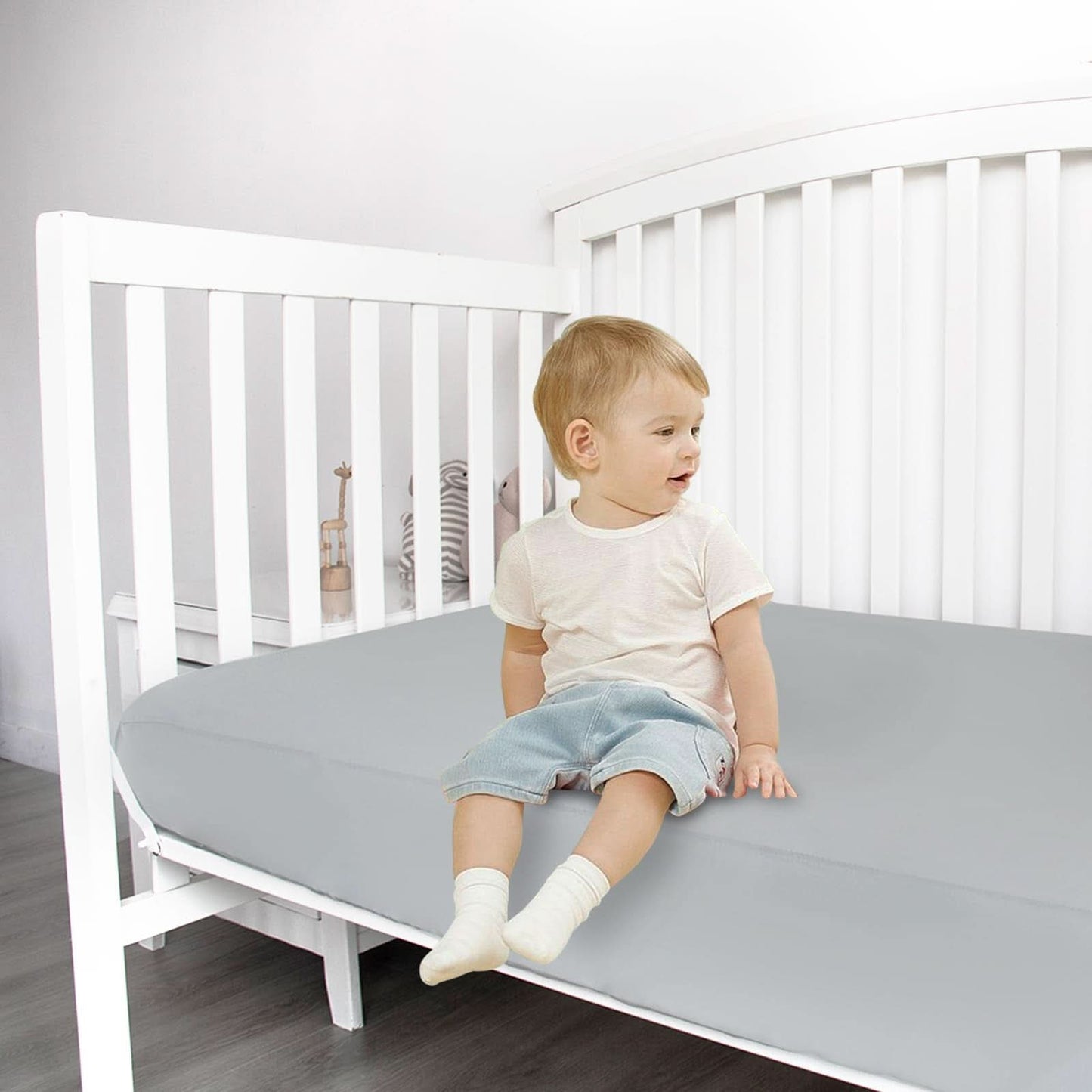 Sábanas elásticas para cuna para niños y niñas, paquete de 2