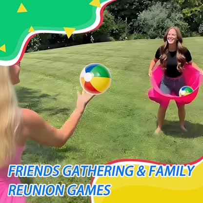 Juego de pantalones de abuela para patio, juegos al aire libre para adultos, con 10 bolas inflables y 2 bombas de aire