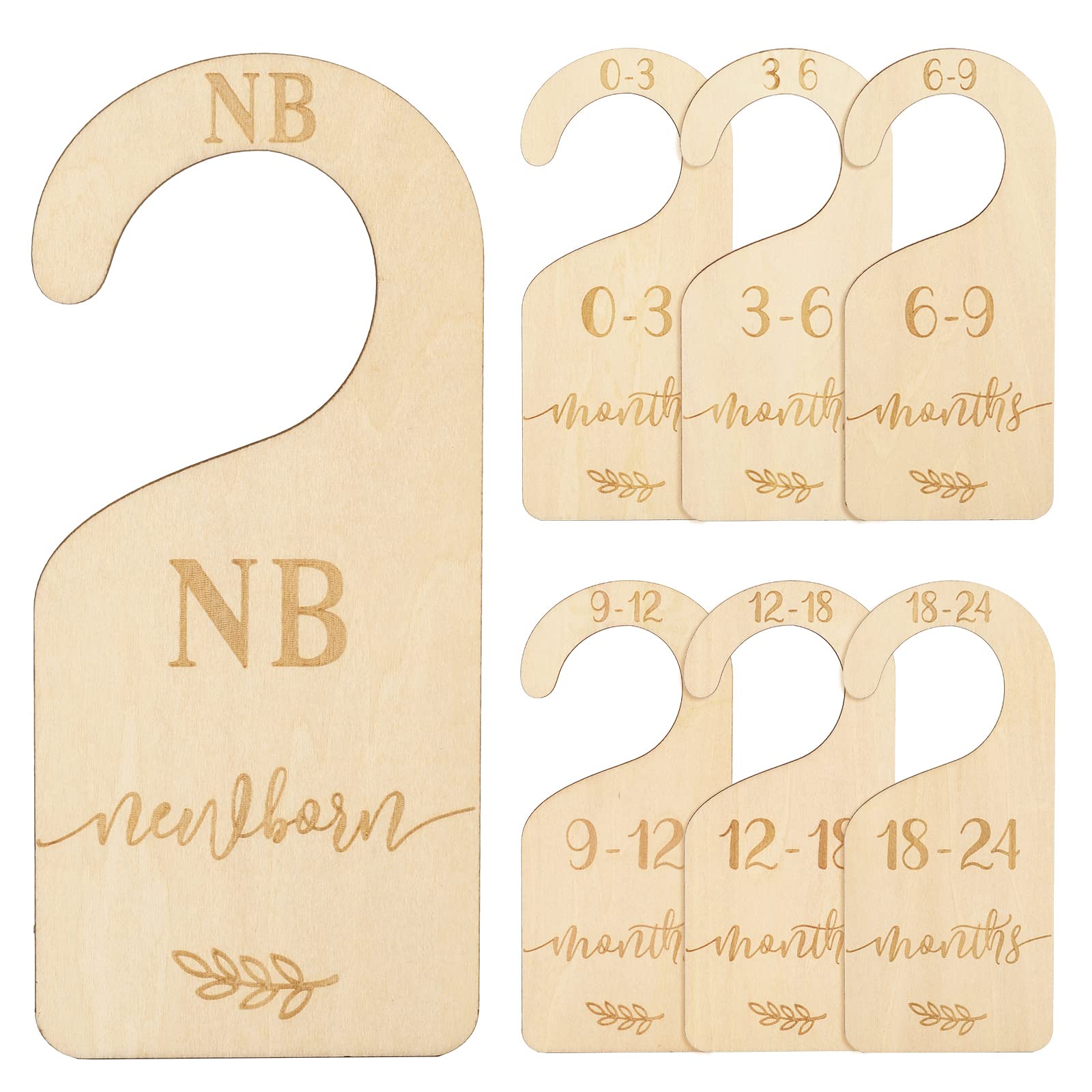 Whaline - Juego de 7 separadores de tamaño para armario de bebé de madera