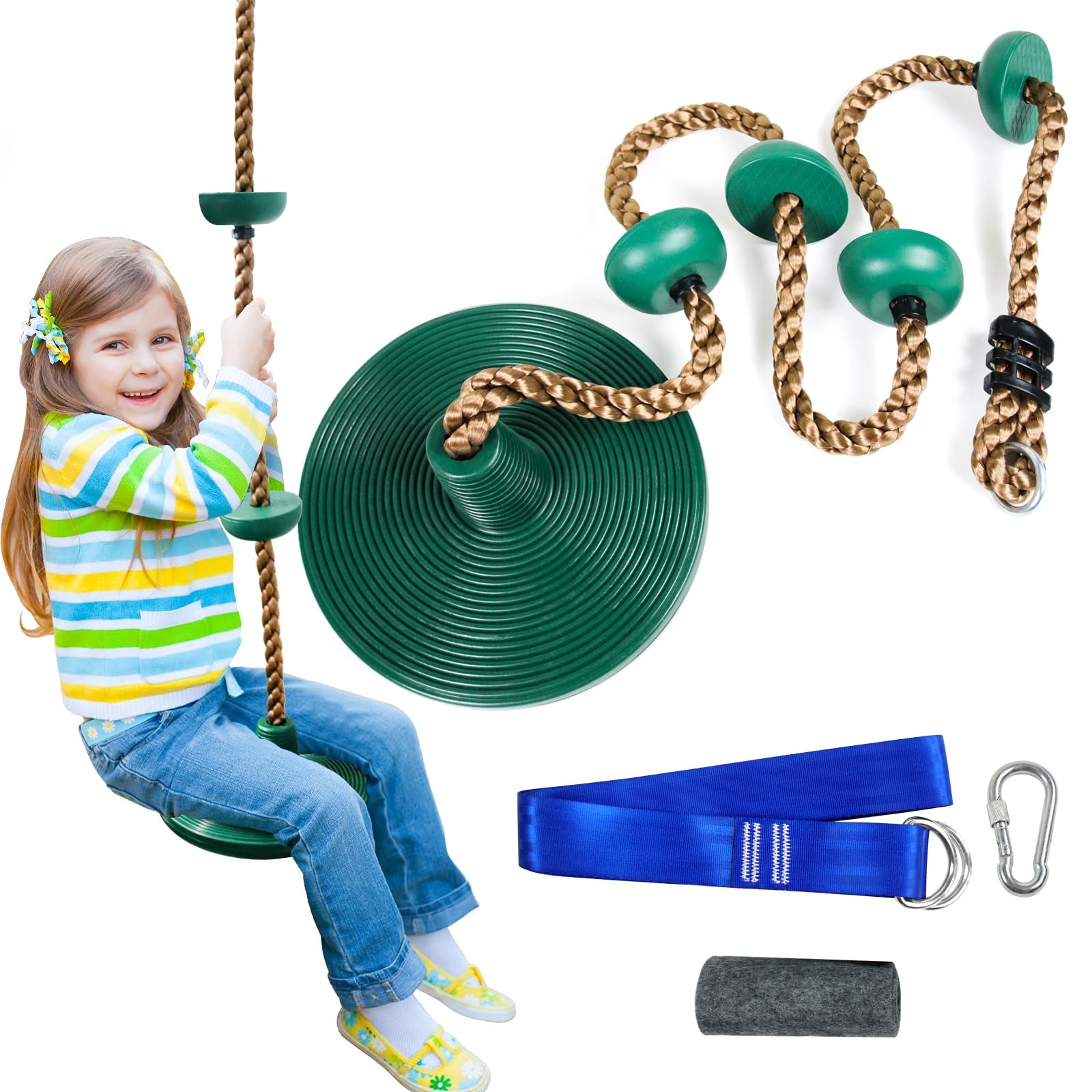 Columpio de árbol para niños, cuerda de escalada con plataformas