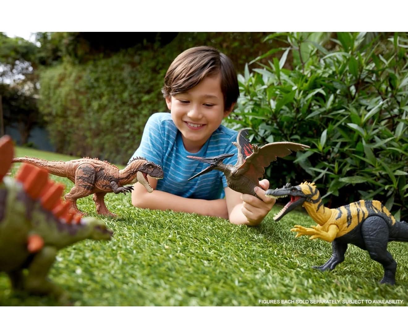 Mattel Jurassic World - Juguetes de dinosaurio con sonido de rugido y acción de ataque