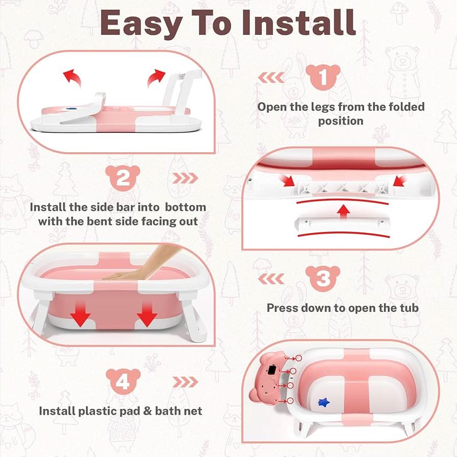 Bañera plegable para recién nacidos a niños pequeños