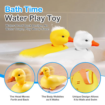 Paquete de 2 juguetes de bañera y piscina de pato – Patos realistas