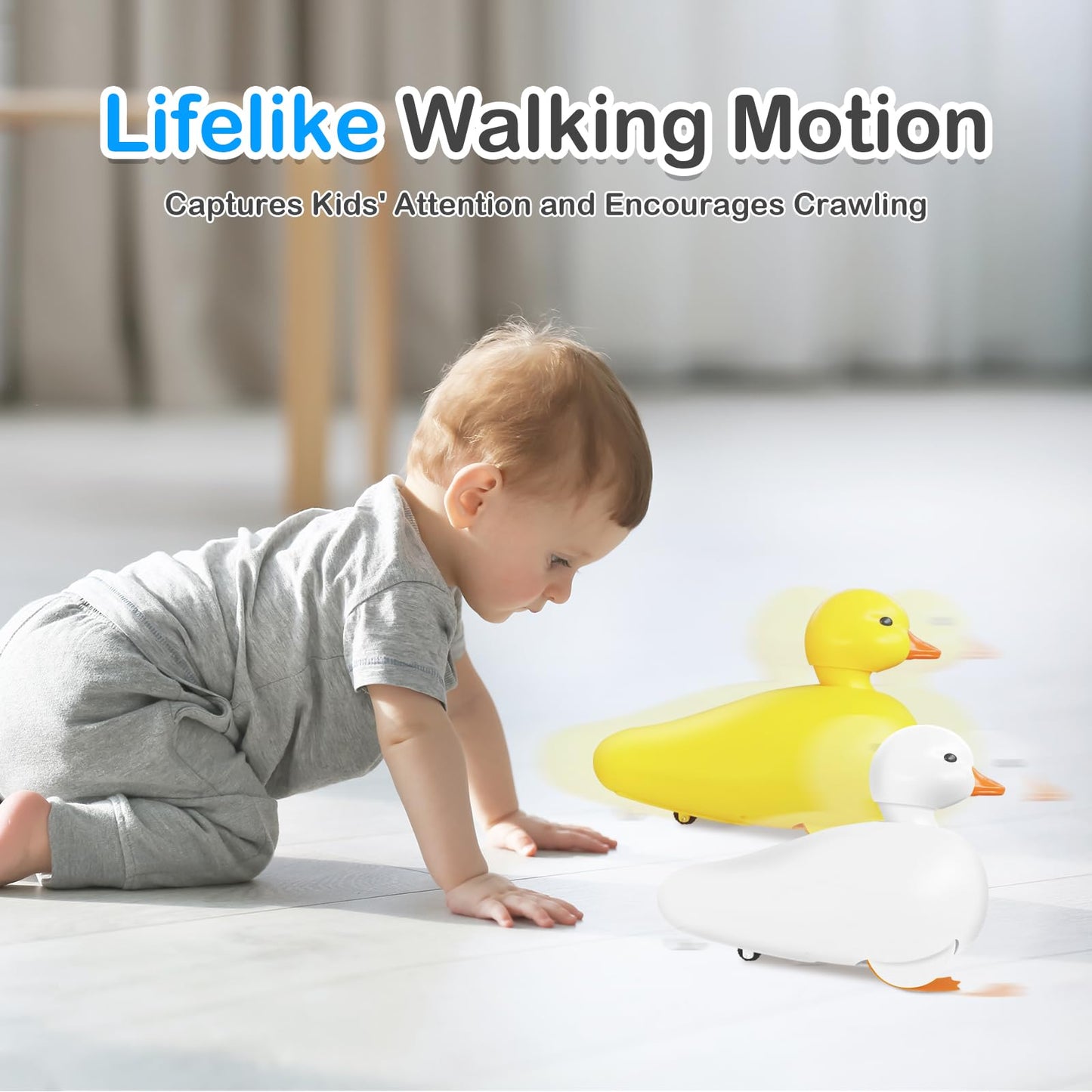 Paquete de 2 juguetes de bañera y piscina de pato – Patos realistas