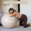 BABYGO Bola de parto – Juego de pelota y libro de yoga y ejercicio para embarazo, 65cm